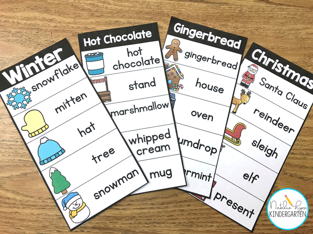 December Sight Word Centers for Kindergarten