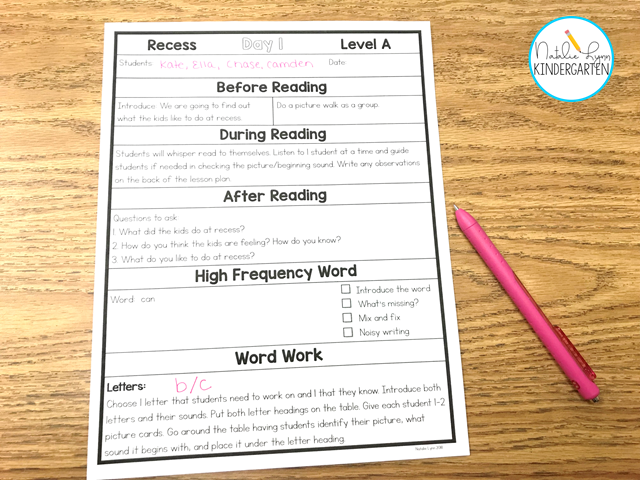 Emergent Guided Reading Lesson Plan