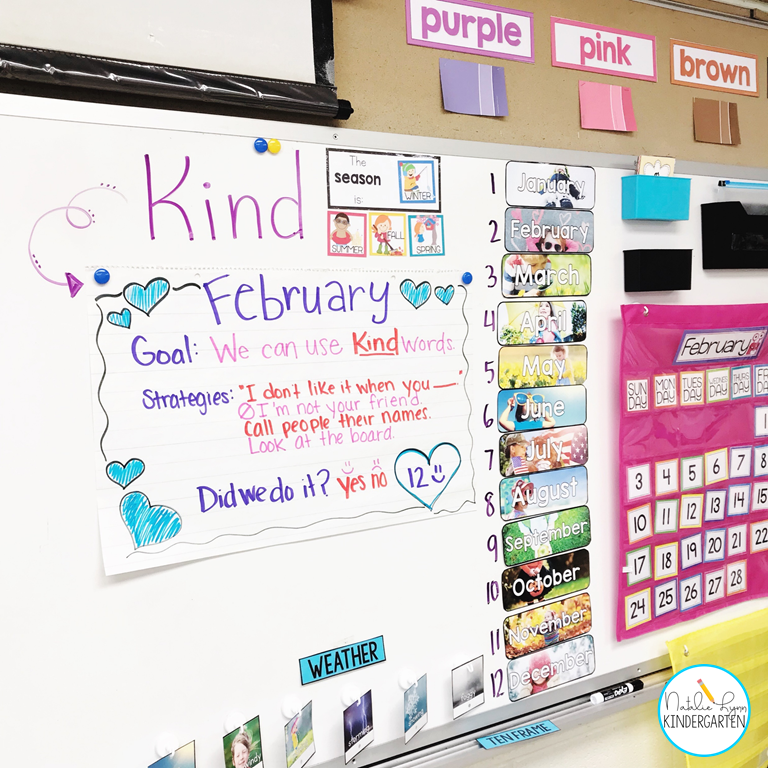 Setting goals in kindergarten - our February classroom goal
