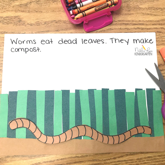 Earthworm craft for kindergarten