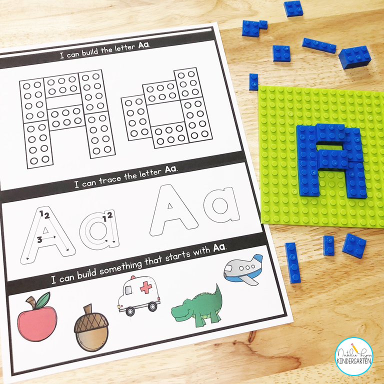 fine motor alphabet activities - making letters with legos