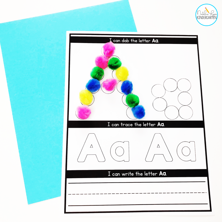 fine motor alphabet activities - use pom poms to make the eltters