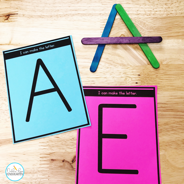 fine motor alphabet activities - popsicle stick letters
