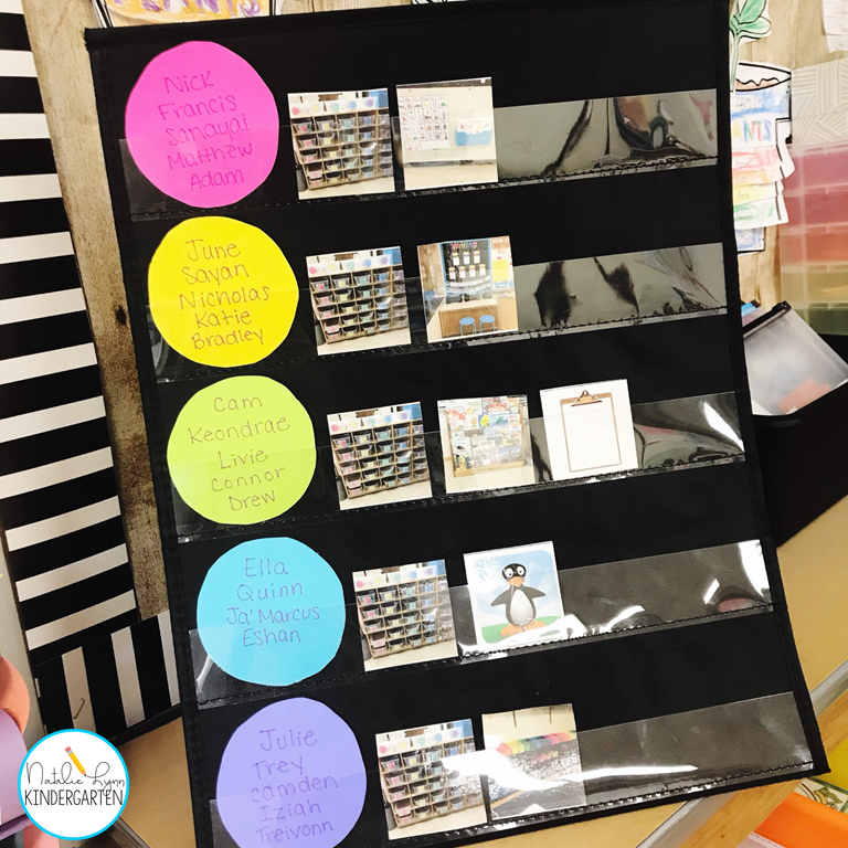 How to run literacy centers in kindergarten with student choice - rotation board