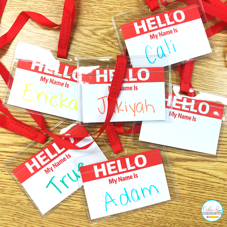 Use name tags to help students find their centers the first week of school.