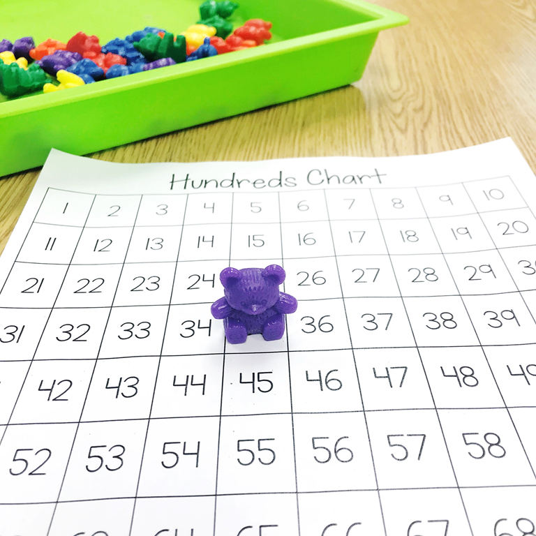 number sense games for kindergarten - hundreds chart game