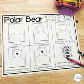 Polar Bear Directed Drawing - Natalie Lynn Kindergarten