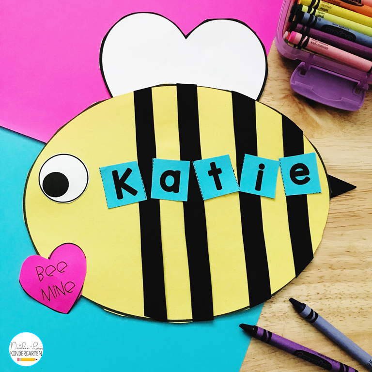Valentine's Day Craft for Kindergarten | BEE Mine Valentine's Day name craft for kids | Fun Valentine's Day activities for Kids