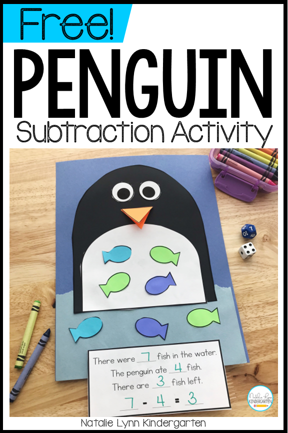 Free penguin subtraction craft and penguin math activity