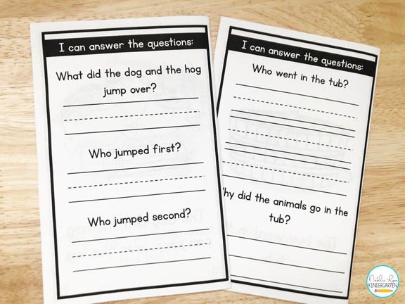 cvc word emergent readers comprehension questions