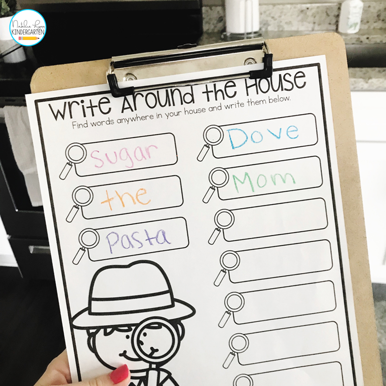 write the house home learning activity