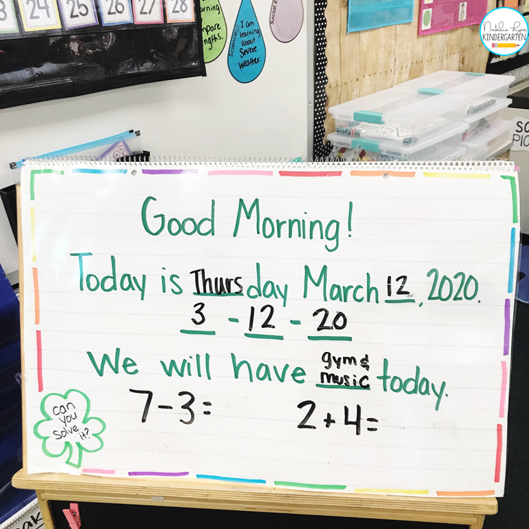 morning message for kindergarten