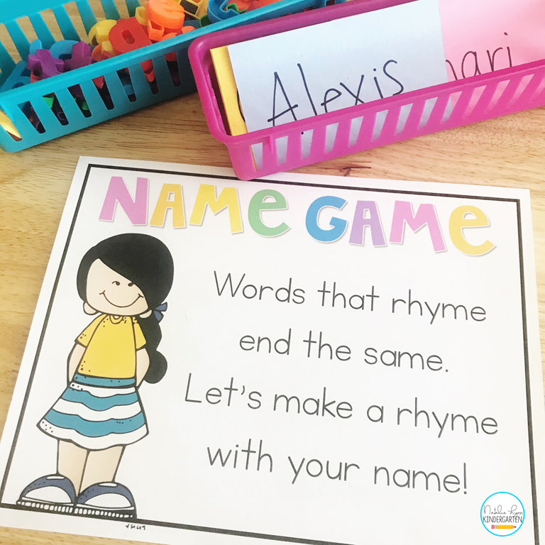 how to teach rhyming words in kindergarten - name game