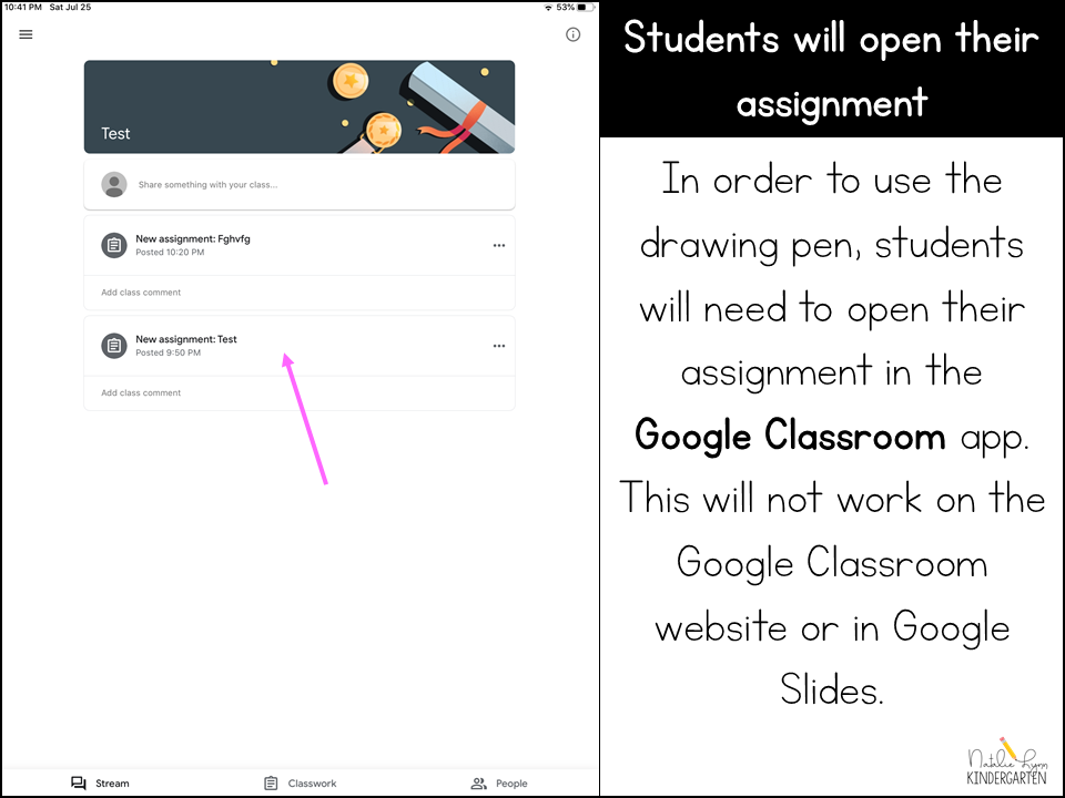 Google Classroom Tutorial Step 1: Students will open the assignment