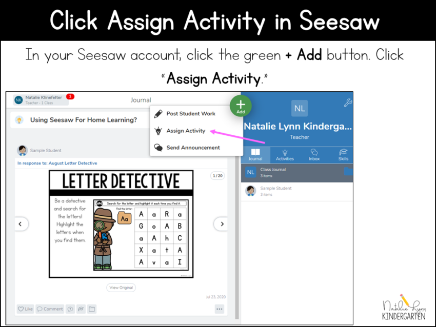 how to make a seesaw assignment