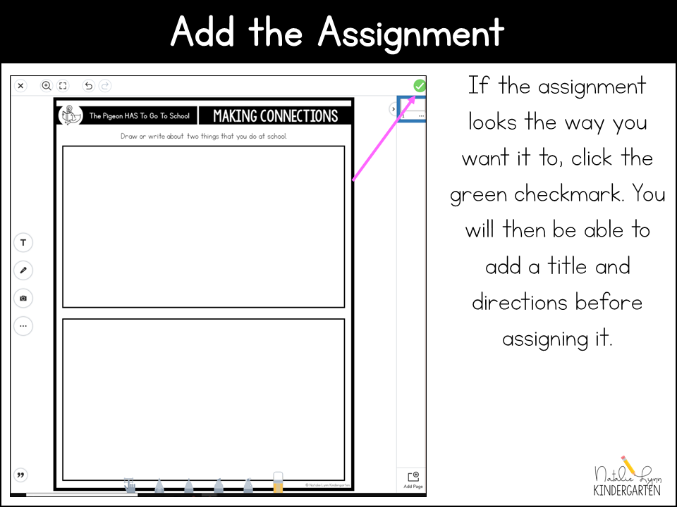 seesaw tutorial step 6: add the assignment