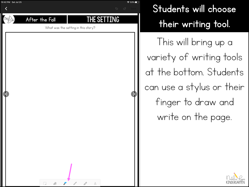 Google Classroom Tutorial Step 5: Students will choose their writing tool