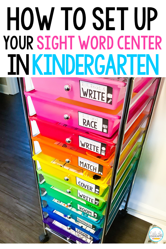 how to set up your sight word center in kindergarten | Learn how to best organize your sight word station in kinder or 1st grade. Hands on sight word activities for back to school.