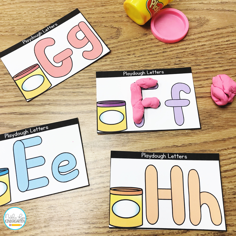 morning tubs in kindergarten playdough letters