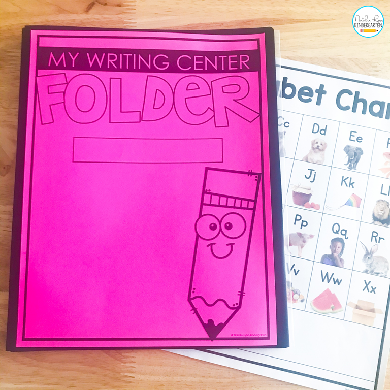 writing center folder for kindergarten