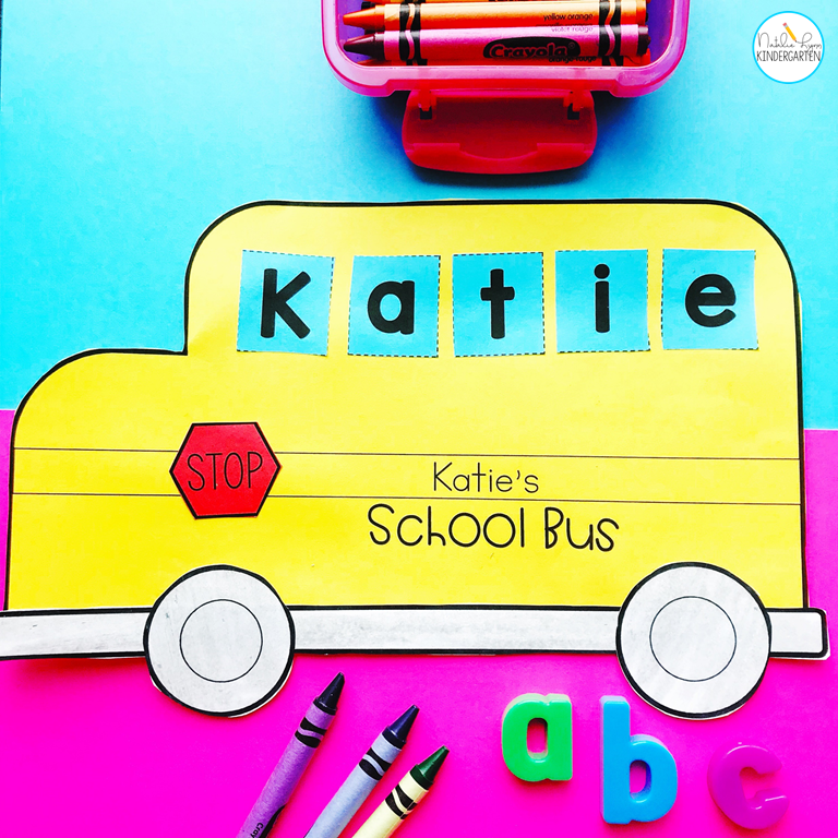 school bus back to school name craft