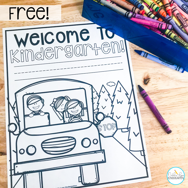 first day of kindergarten coloring page sheet