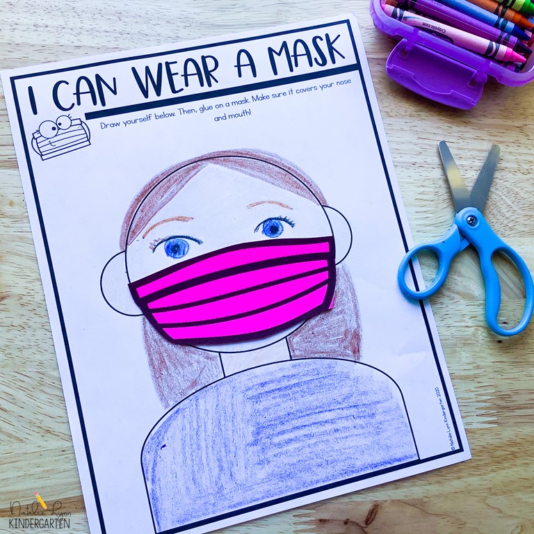 how to wear a mask activity for kindergarten and 1st grade