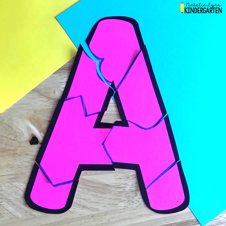 create your own letter building alphabet puzzles for literacy centers in kindergarten or preschool