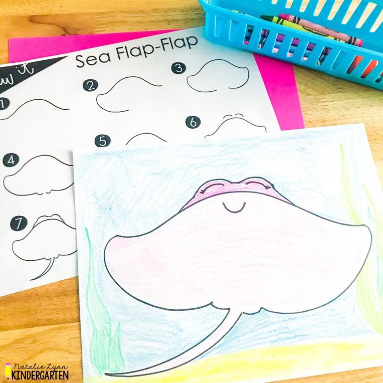 sea flap-flap book activities stingray directed drawing ocean animal directed drawing
