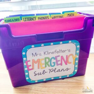 What To Put in Your Emergency Sub Tub - Natalie Lynn Kindergarten