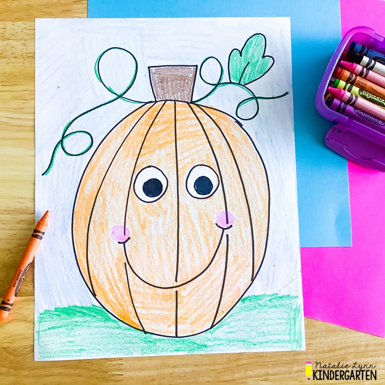 free fall pumpkin directed drawing activity