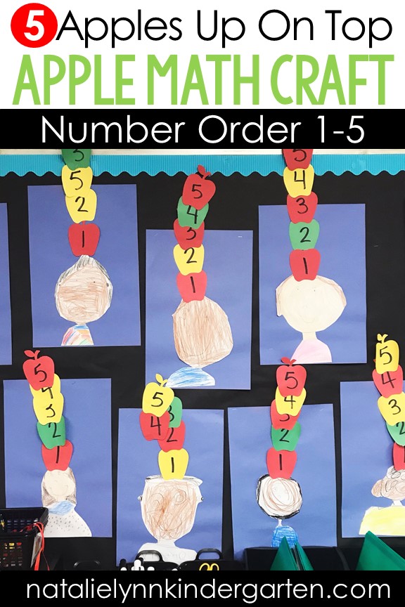 Apple math craft for kindergarten fall craft number order 1-5 activity for apple week