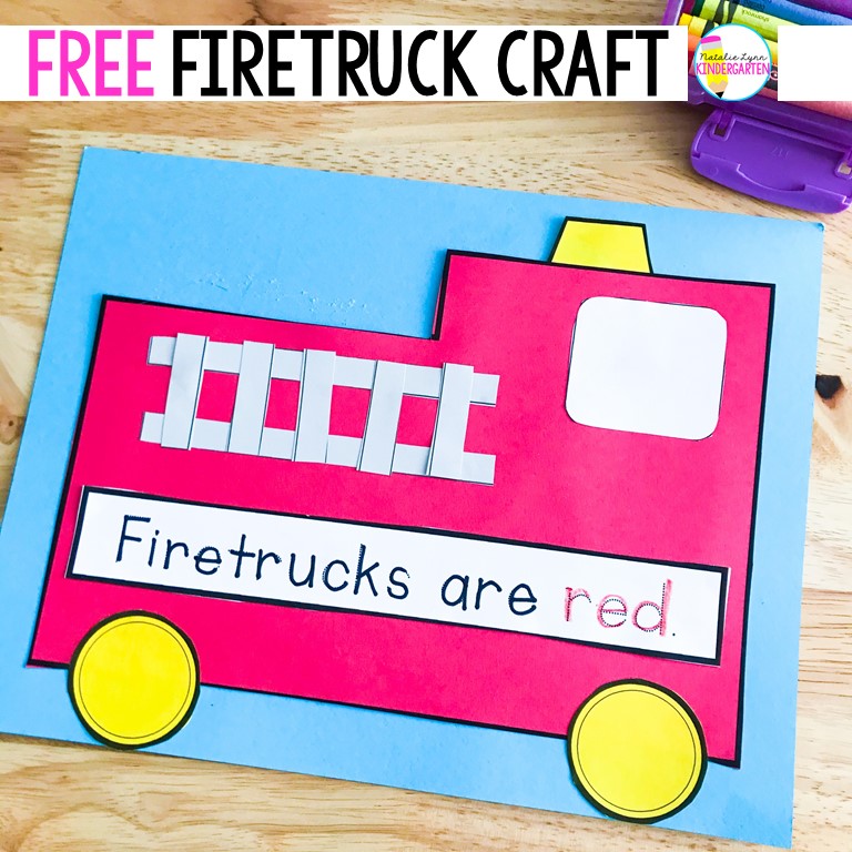 fire safety activities for kindergarten - fire truck craft