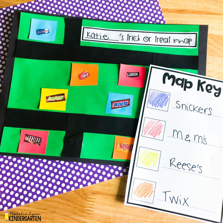 halloween social studies activity for kindergarten - adding a map key to your trick or treat map