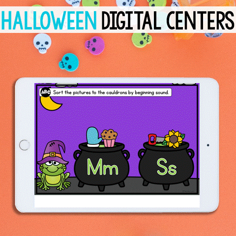 digital halloween math and literacy centers for kindergarten and first grade distance learning digital virtual learning 1st grade kinder