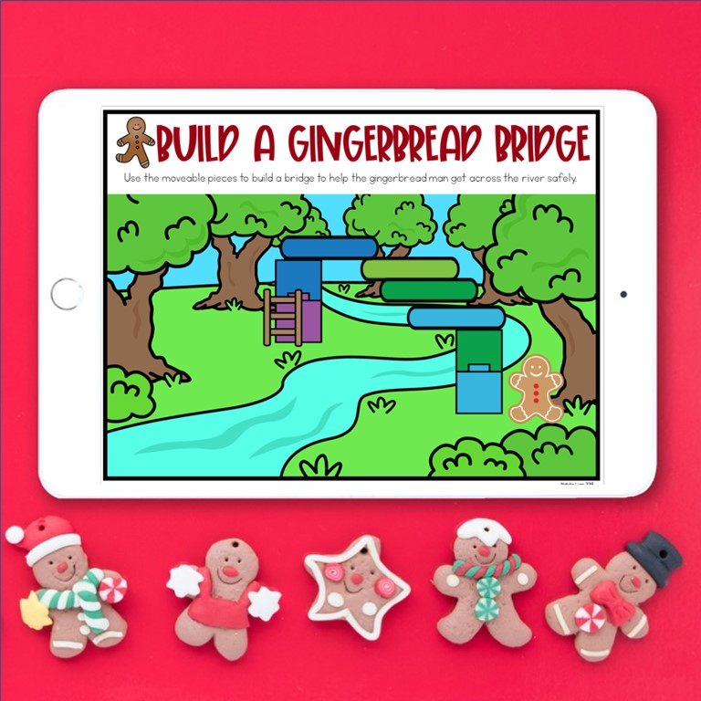 digital stem challenge building gingerbread bridges for distance learning