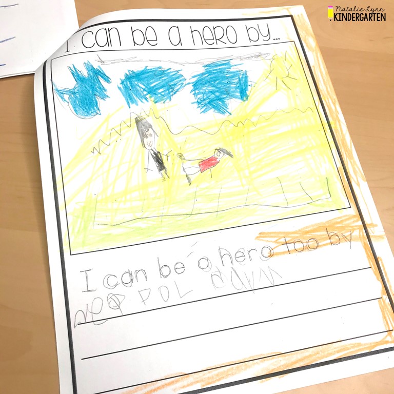 Kindergarten Black History Month Activities | I Can Be a Hero Too Writing