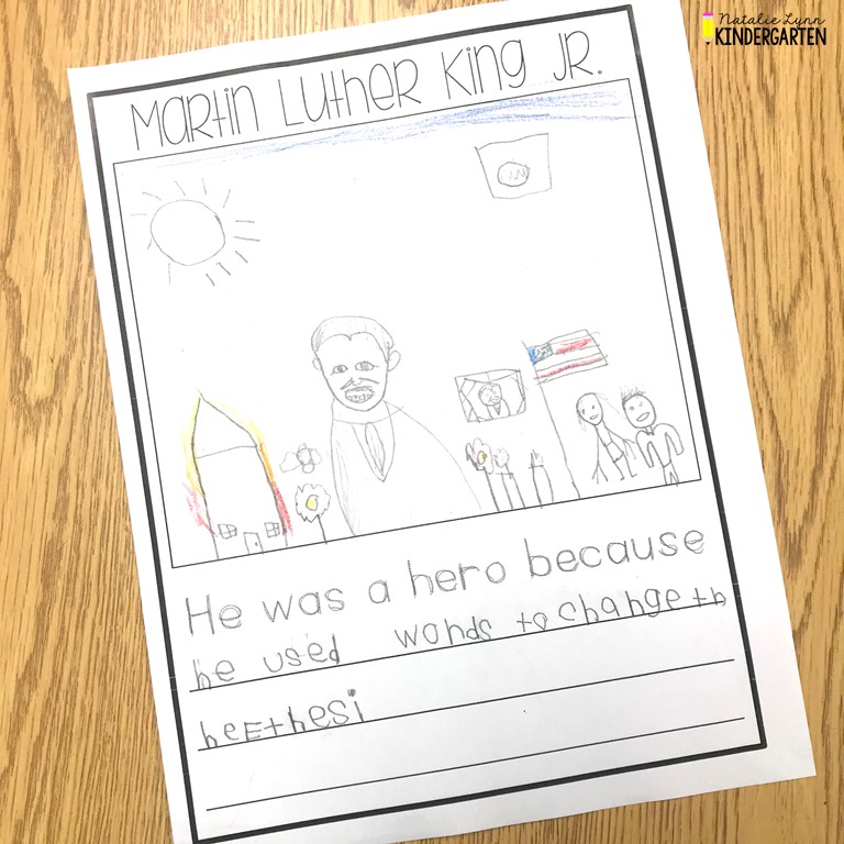 Black History Month Writing for Kindergarten | Martin Luther King Jr Writing Activity