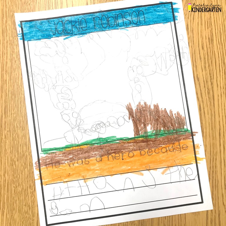 Black History Month Writing for Kindergarten | Jackie Robinson Writing Activity
