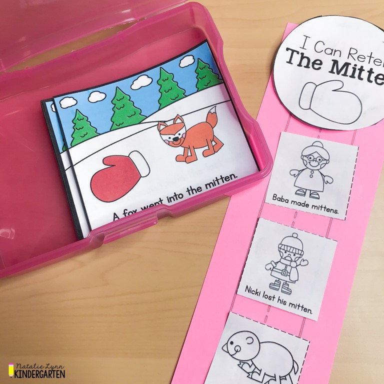 The Mitten retelling activity for kindergarten and 1st grade