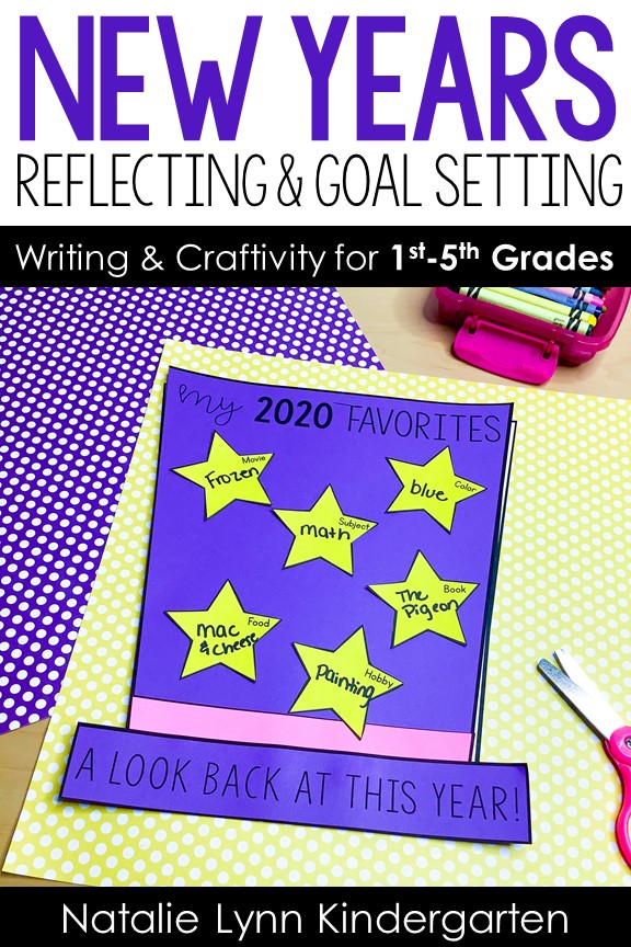 New Years Activities for lower and upper elementary students | New Year Writing, reflecting on the previous year, goal setting the the new year, and setting new years resolutions. This New Years activity is perfect for 1st grade with support, 2nd grade, 3rds grade, 4th grade, or 5th grade.
