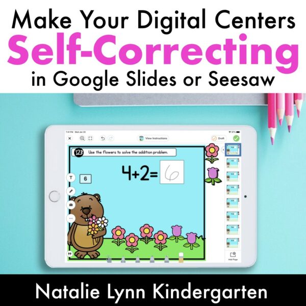 Google Slides Tutorial | Seesaw Tutorial | How to make self-correcting centers and activities in Google Slides and Seesaw
