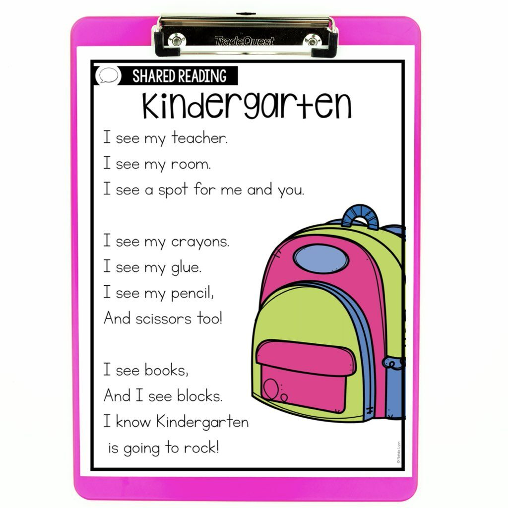 Poetry in Kindergarten | using poems in kindergarten for shared reading