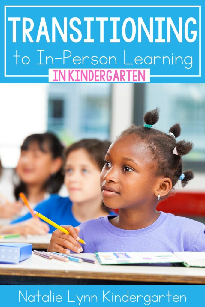 Read my best tips for transitioning back to in person learning after kindergarten distance learning. Classroom management tips and tricks for returning from distance learning in kindergarten.