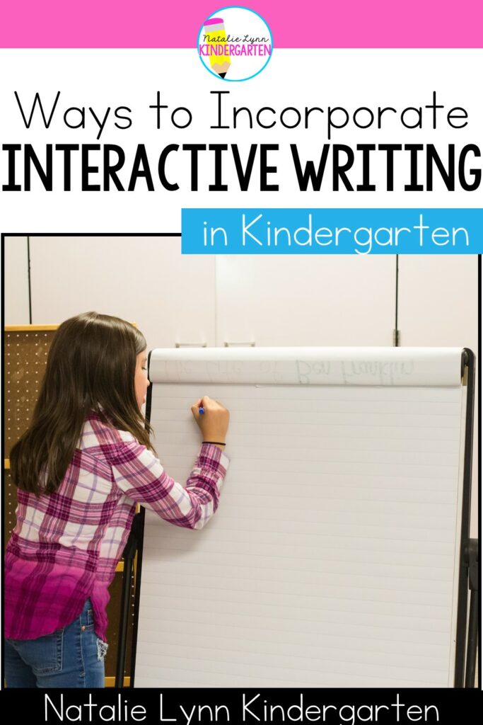 Interactive writing is an important part of teaching writing in Kindergarten. How can you add interactive writing into your day? Add interactive writing during your sight word routine and kindergarten sight word activities, interactive phonics anchor charts for kindergarten, and kindergarten labeling practice
