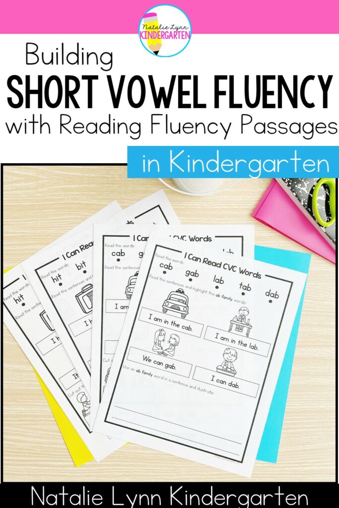 Are you asking yourself How do I build reading fluency with short vowel words? These CVC word reading passages are perfect for building CVC word fluency in kindergarten.