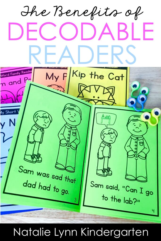 The Benefits of Using Decodable Readers in Kindergarten and 1st grade | Find out why you should be using decodable books during your kindergarten small groups, guided reading groups, and phonics lessons in elementary | Decoding is a hard skill to master! Decodable readers allow primary students to practice reading and decoding in context