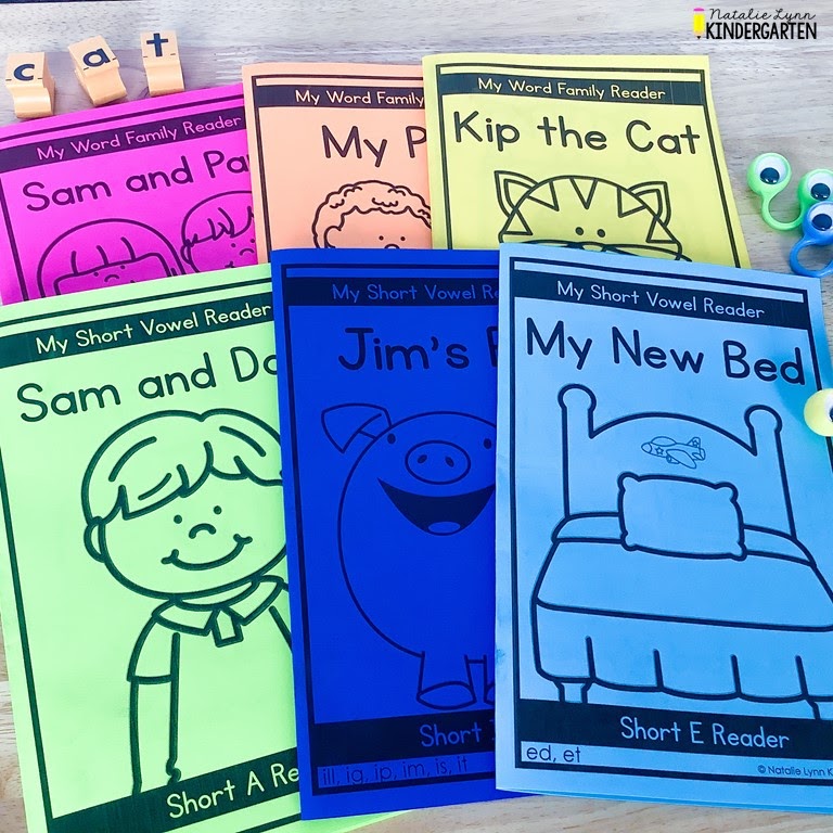Decodable readers and books for kindergarten and first grade | phonics based decodable emergent readers