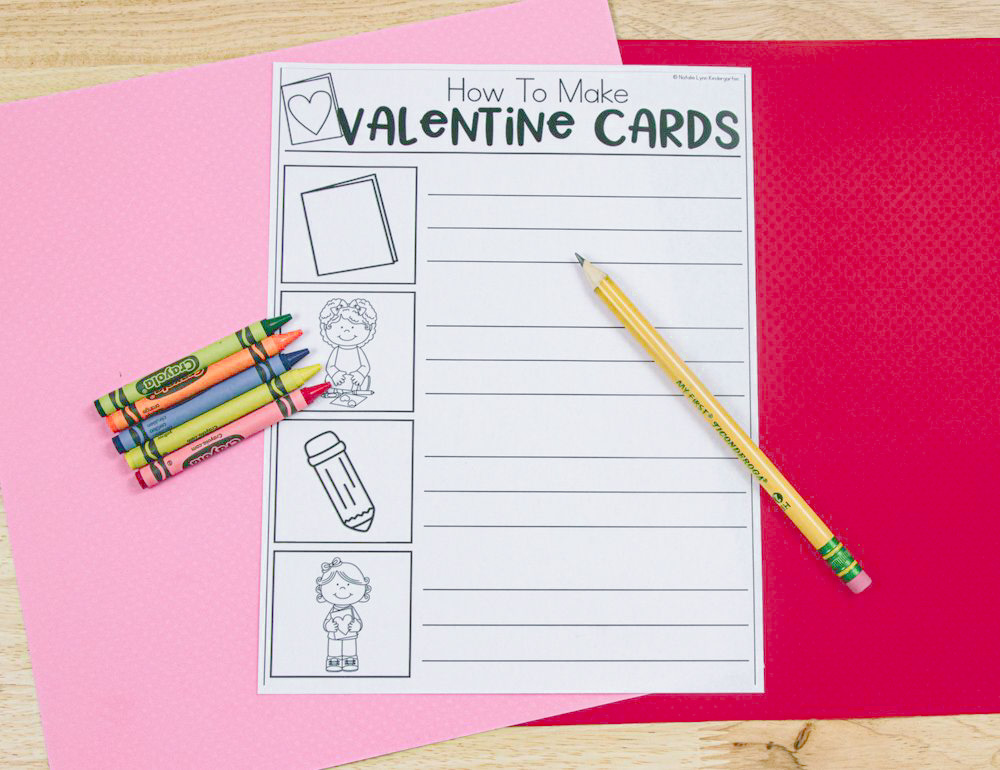 How to Make Valentine Cards free how to writing activity for Kindergarten