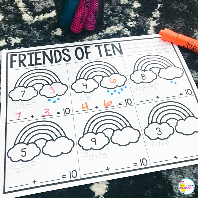 Free making ten worksheets | friends of ten activities for kindergarten